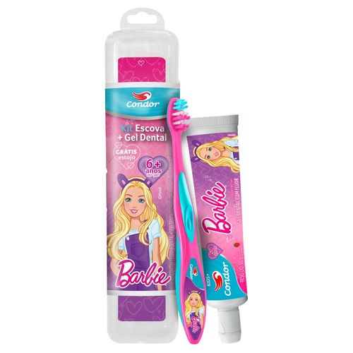 Escova---Gel-Dental-Condor-Barbie-Kids--Gratis-Estojo-Especial