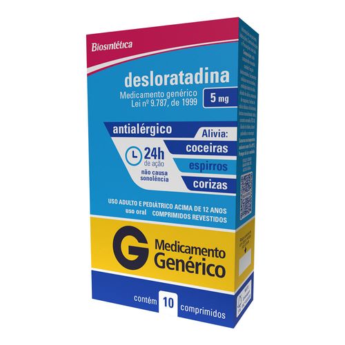Desloratadina-Biosintetica-5mg-Com-10-Comprimidos