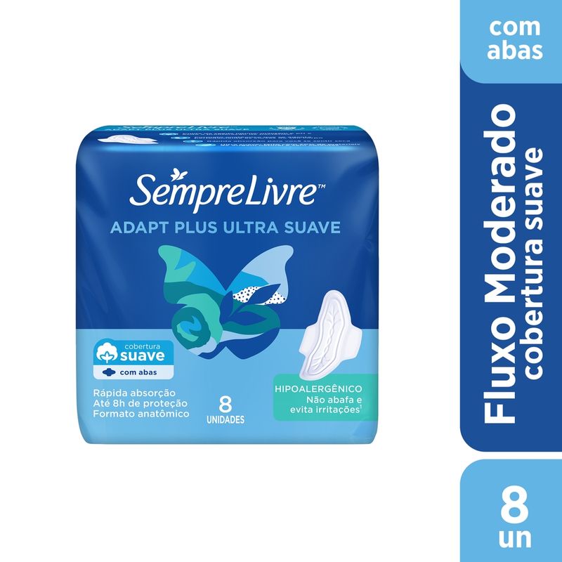 Absorvente-Sempre-Livre-Adapt-Plus-Suave-Com-Abas-8-Unidades