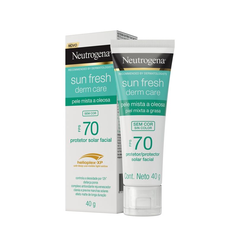 Protetor-Solar-Facial-Neutrogena-Sun-Fresh-Derm-Care-Fps70-40g-Sem-Cor--Pele-Mista-A-Oleosa