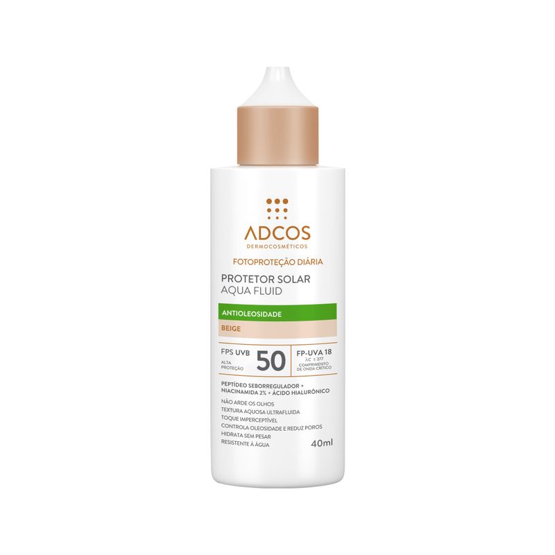 Protetor-Solar-Adcos-40ml-Fps50-Antioleosidade-Beige