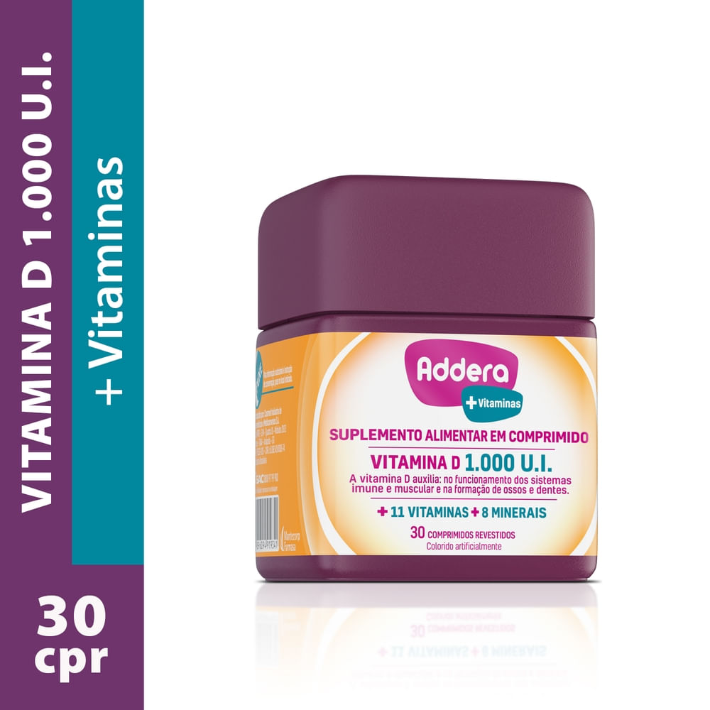 Addera +Vitaminas (Vitamina D3 1000UI) c/30 Comprimidos