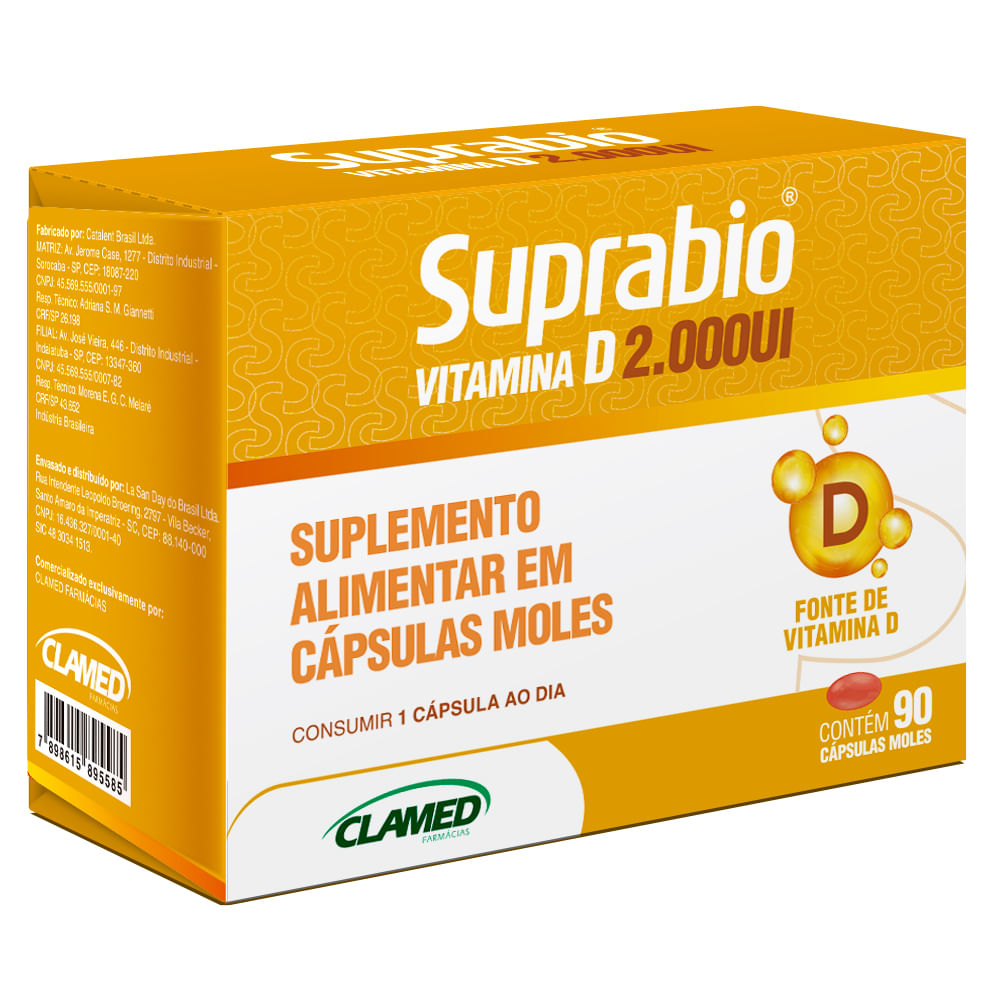 Suprabio Vitamina D 2000ui Com 90 Capsulas