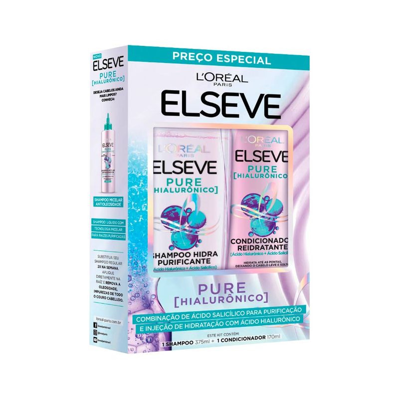 Shampoo---Condicionador-Elseve-375-170ml-Pure-Hialuronico-Especial