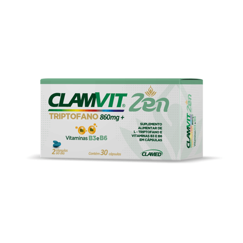Clamvit-Zen-Triptofano---Vitaminas-B3-E-B6-Com-30-Capsulas-860mg