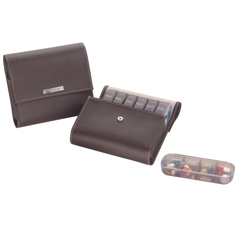 Porta-Comprimidos-Pilbox-Maxi-V4-Com-1-Castanho Porta-Comprimidos-Pilbox-Maxi-V4-Com-1-Castanho