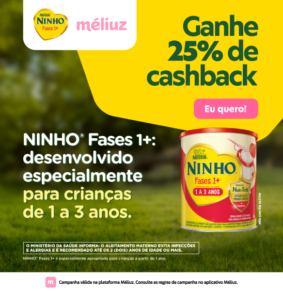 Ativação Cashback Ninho + Meliuz - 10/05 a 31/05