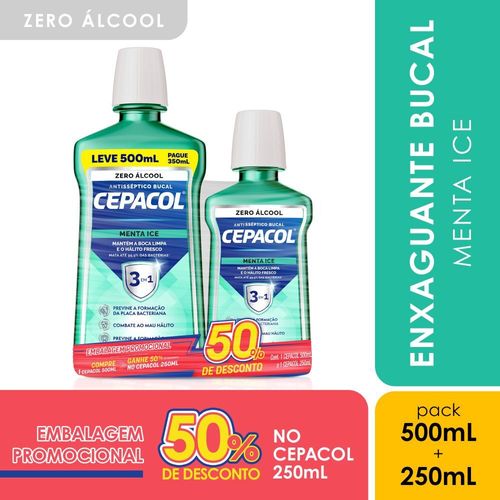 Antisseptico-Bucal-3-em-1-Menta-Ice-Cepacol-500ml-250ml-Zero-Alcool