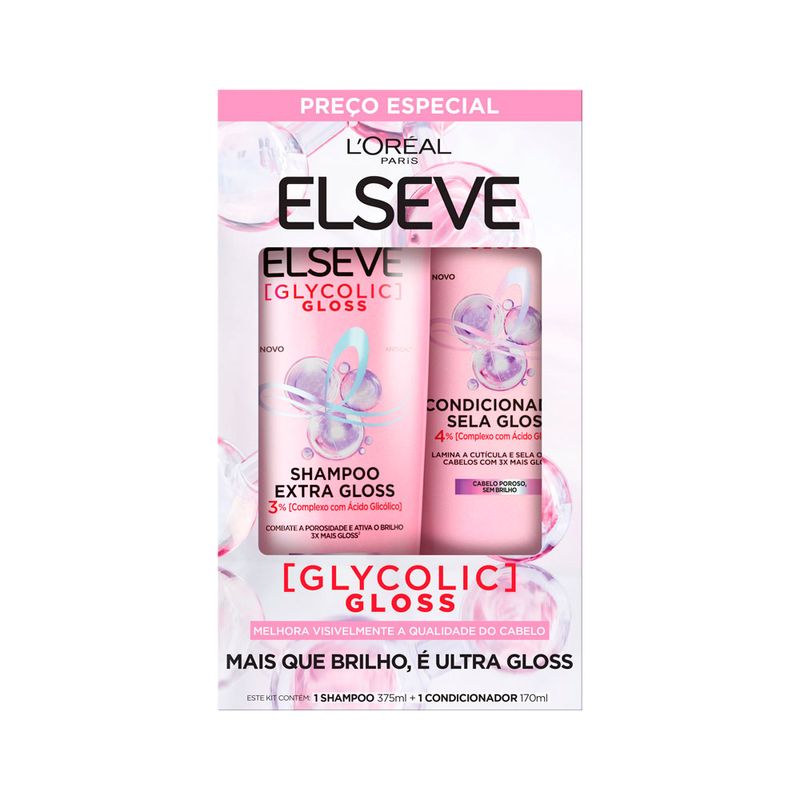 Shampoo-375ml---Condicionador--170ml-Elseve-Glycolic-Gloss