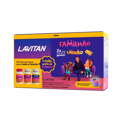 Kit-Lavitan-Familhao-Familia-Com-60-Comprimidos-Mastigaveis---60--Comprimdios-Revestidos---60-Comprimdios-Revestidos-Especial