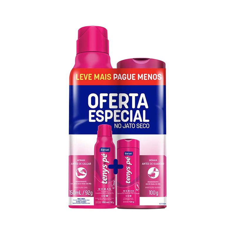 Kit-Tenys-Pe-Baruel-Aerosol-Woman-150ml---Tenys-Pe-Baruel-Po-Woman-100g-Especial