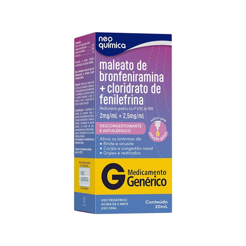 Maleato-De-Bronfeniramina-2mg-ml---Cloridrato-De-Fenilefrina-25mg-ml--20ml-Solucao-Gotas-Neo-Quimic