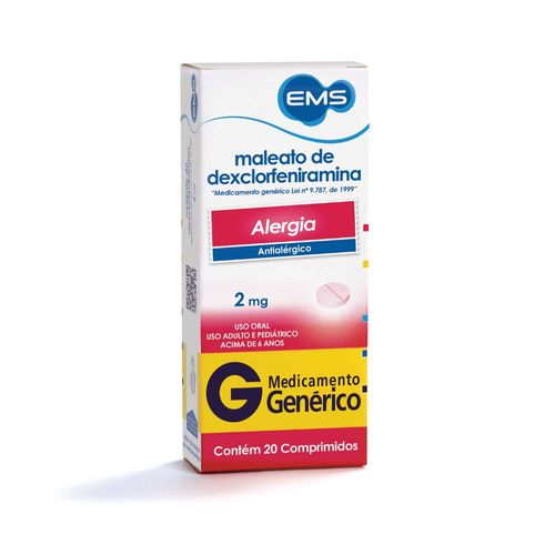 Dexclorfeniramina-Ems-2mg-Com-20-Comprimidos