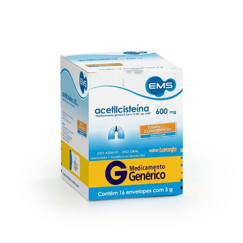 Acetilcisteina-Ems-600mg-Com-16-Envelopes-De-5g