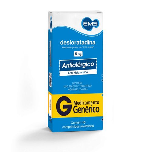 Desloratadina-Ems-5mg-Com-10-Comprimidos