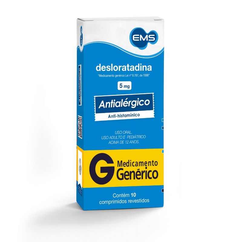 Desloratadina-Ems-5mg-Com-10-Comprimidos