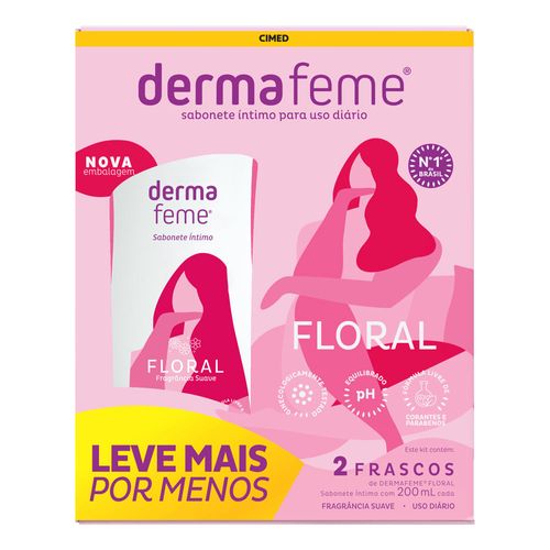 Kit-Sabonete-Liquido-Intimo-Dermafeme-Floral-2-Unidades-De-200ml