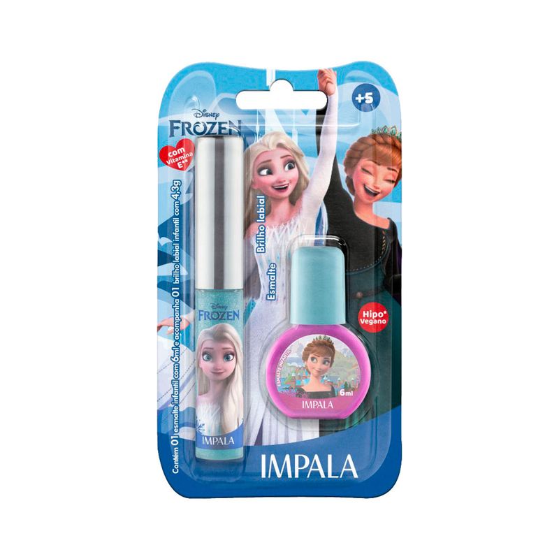 Kit-Esmalte-Infantil-6ml---Brilho-Labial-43g-Impala-Disney-Frozen