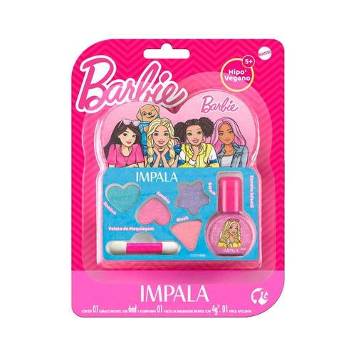 Kit-Esmalte-Infantil-6ml---Paleta-De-Maquiagem-Infantil-4g---Pincel--Aplicador-Impala-Barbie