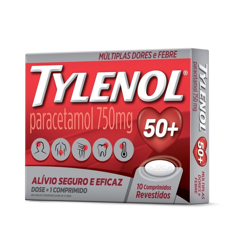 Tylenol-750mg-Com-10-Comprimidos-Revestidos---Principal