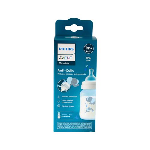 48299-8720689013741-Mamadeira-Avent-Anti-colic-260ml-Elefante-Azul-1m-