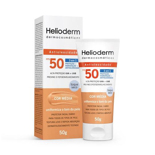 Protetor-Solar-Helioderm-3-Em-1-Antioleosidade-Com-Cor-Media-Fps50-50g