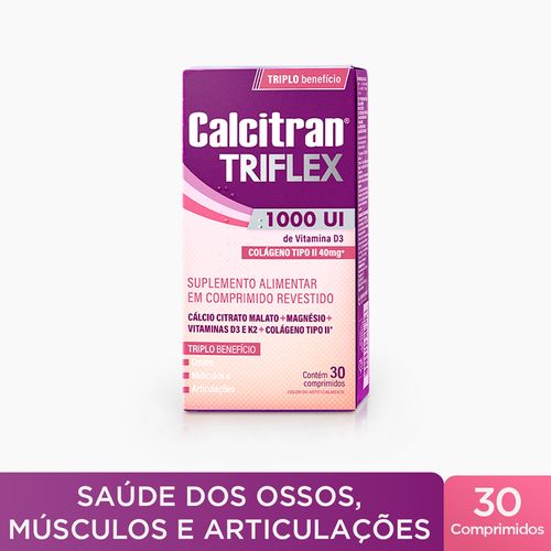 Calcitran-Triflex-30-Comprimidos---Calcio-Colageno-Tipo-2-Magnesio--Vit.-D-E-K