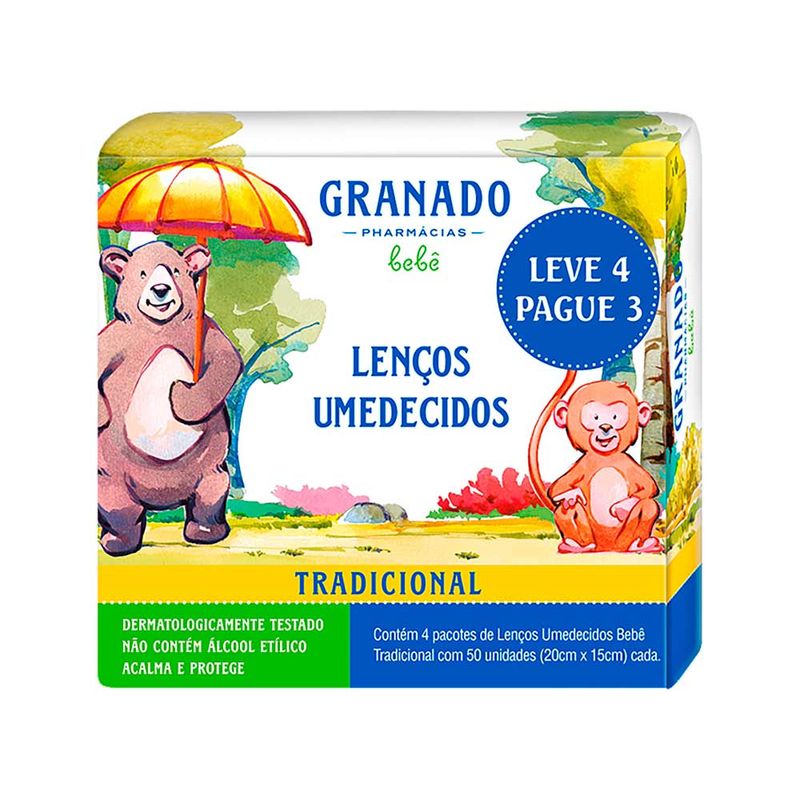 Lenco-Umedecido-Granado-Bebe-Leve-4-Pague-3-Com-50-Unidades-Cada--Tradicional-Especial