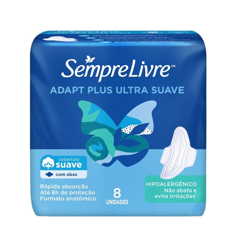 Absorvente-Sempre-Livre-Adapt-Plus-Suave-Com-Abas-8-Unidades