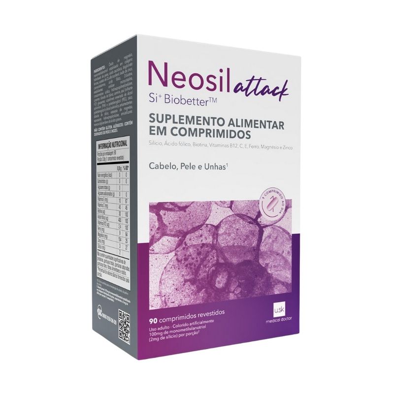 Suplemento-Alimentar-Neosil-Attack-Cabelo-Pele-E-Unha-90-Comprimidos